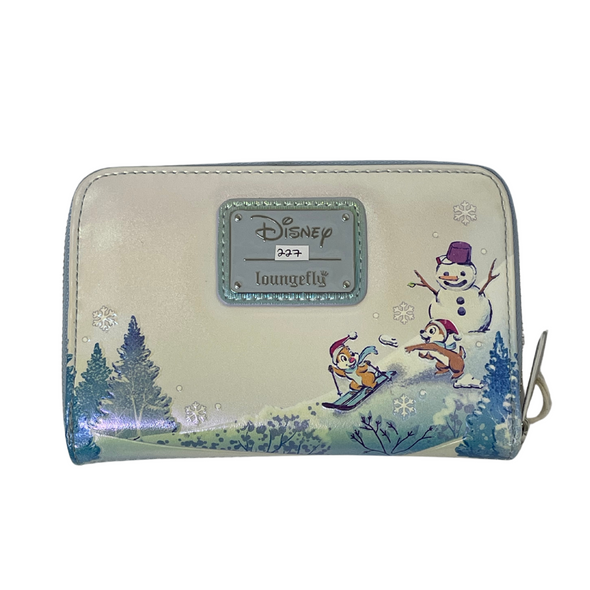 Loungefly Disney Mickey and Friends Winter Wonderland Zip Around Wallet DEFECTIVE #227