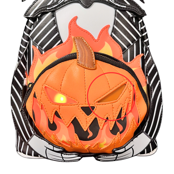 Loungefly Disney Nightmare Before Christmas Headless Jack Light Up Pumpkin Mini Backpack DEFECTIVE #341