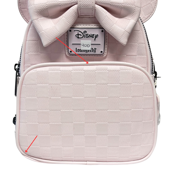 Loungefly Disney Minnie Checkered Texture Convertible Bag DEFECTIVE #400