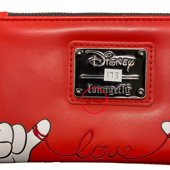 Loungefly Disney Mickey And Minnie Valentine's Flap Wallet DEFECTIVE #173