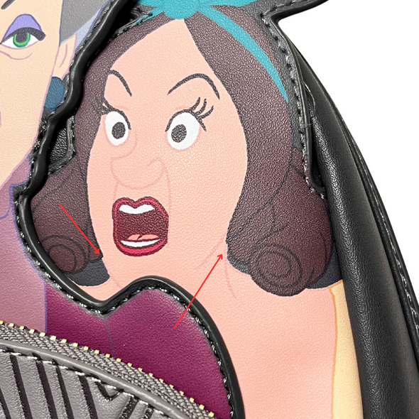 Loungefly Disney Villains Scene Cinderella Evil Stepmother and Stepsisters Mini Backpack DEFECTIVE #401