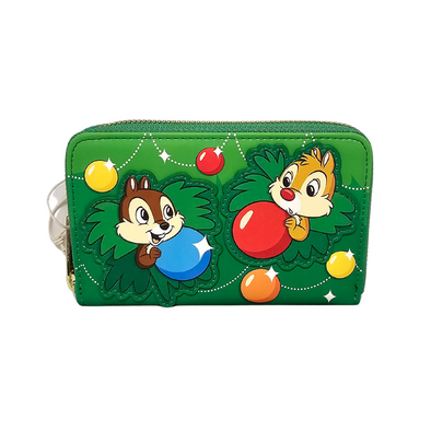 Loungefly Disney Chip and Dale Ornaments Zip Around Wallet DEFECTIVE #232