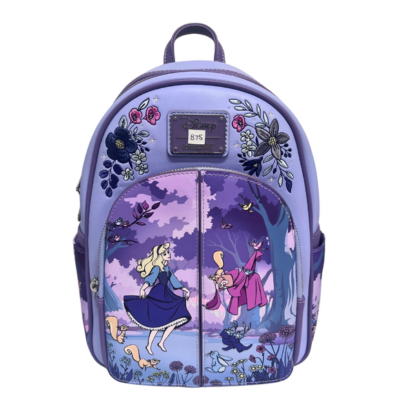 Loungefly Disney Sleeping Beauty Anniversary Floral Scene Mini Backpack DEFECTIVE #875