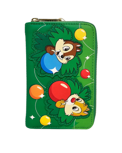 Loungefly Disney Chip and Dale Ornaments Zip Around Wallet DEFECTIVE #240