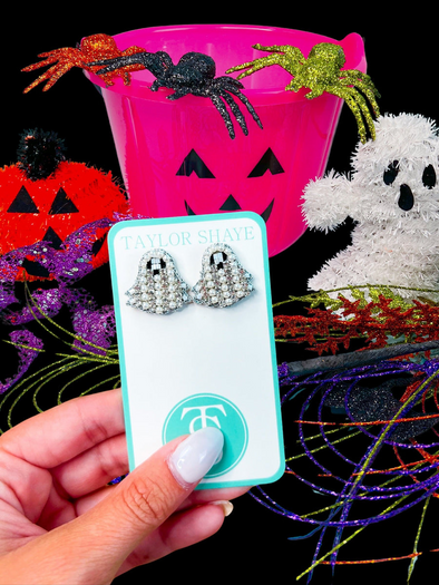 Taylor Shaye Beaded Ghost Stud Earrings