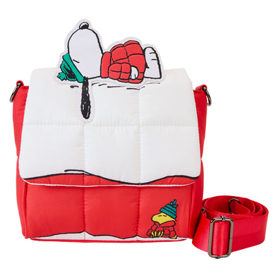 Loungefly Peanuts Snoopy and Woodstock Snow Day Doghouse Crossbody Bag