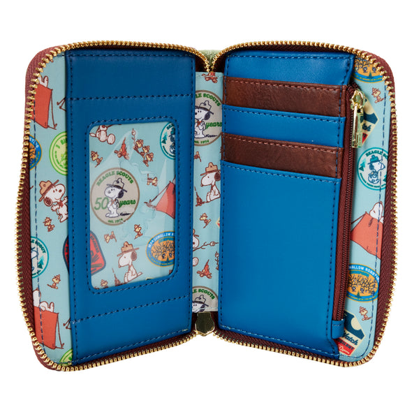 Loungefly Peanuts Beagle Scouts 50th Anniversary Zip Around Wallet