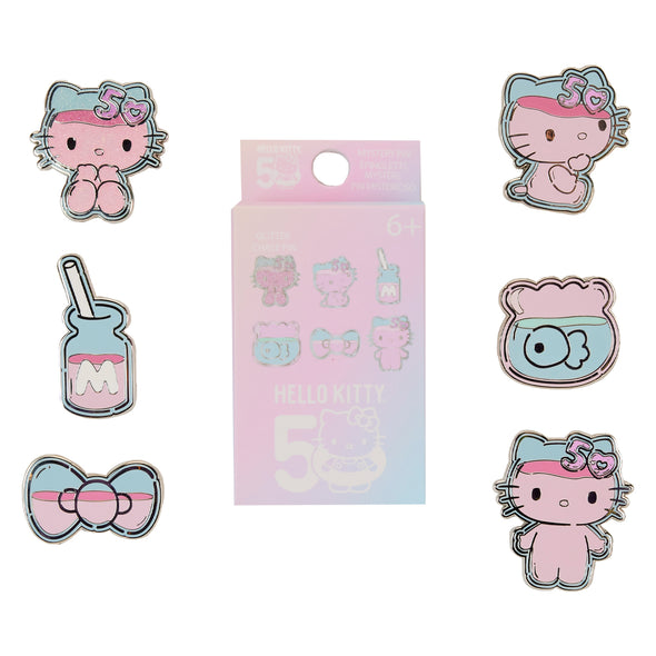 Loungefly Sanrio Hello Kitty 50th Anniversary Clear and Cute Mystery Box Pins