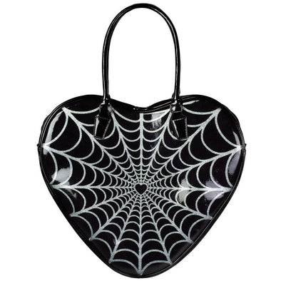 Kreepsville Spiderweb Sparkle Heart Bag