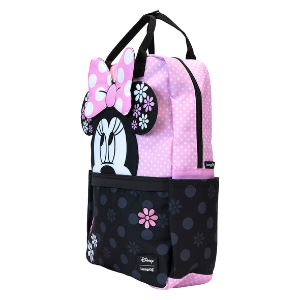 Loungefly Disney Minnie Floral Rock The Dots Nylon Full Size Backpack