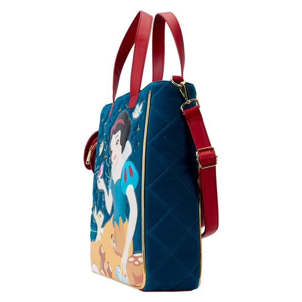 Loungefly Disney Snow White Heritage Quilted Velvet Tote Bag