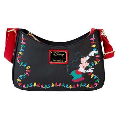 Loungefly Disney Mickey and Friends Christmas Lights Crossbody Bag