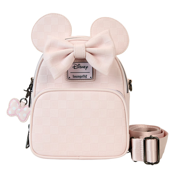 Loungefly Disney Minnie Checkered Texture Convertible Crossbody Bag