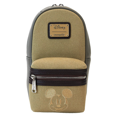 Loungefly Disney Mickey Faux Leather and Canvas Water Bottle Crossbody