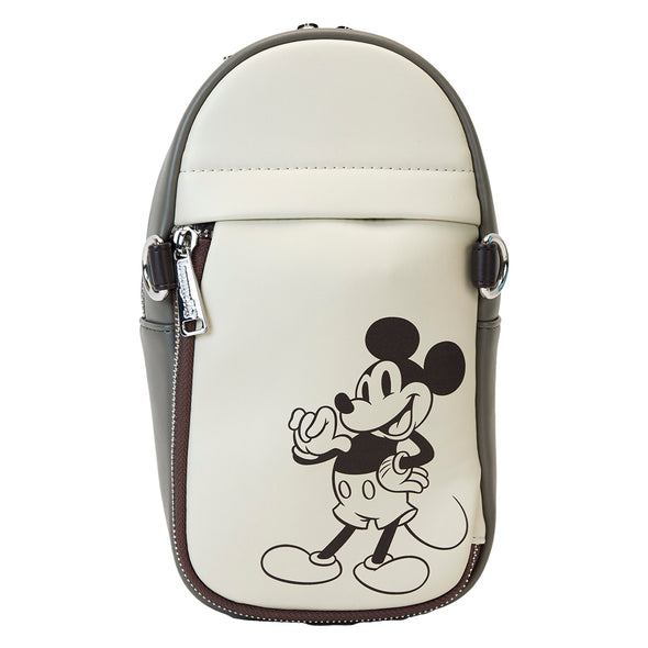 Loungefly Disney Mickey Faux Leather and Canvas Water Bottle Crossbody