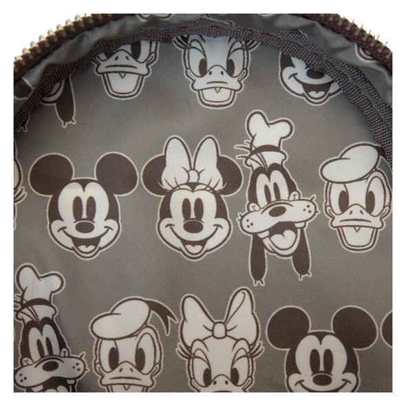 Loungefly Disney Mickey Faux Leather and Canvas Water Bottle Crossbody