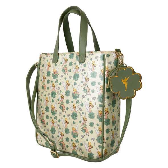 Loungefly Disney Tinkerbell 4 Leaf Clover Tote With Coin Bag