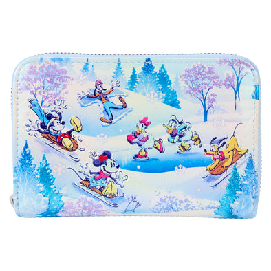 Loungefly Disney Mickey And Friends Winter Wonderland Zip Around Wallet