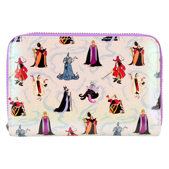 Loungefly Disney Villains Iridescent AOP Zip Around Wallet