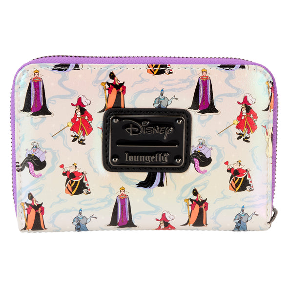 Loungefly Disney Villains Iridescent AOP Zip Around Wallet