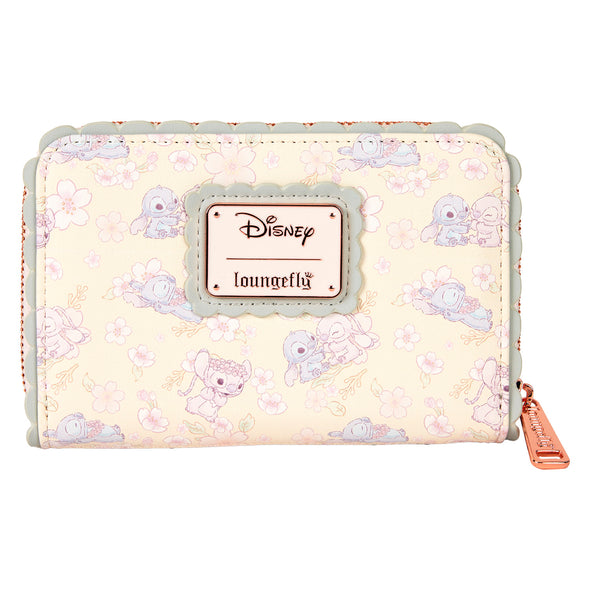 Loungefly Disney Cute Stitch Cherry Blossom Zip Around Wallet