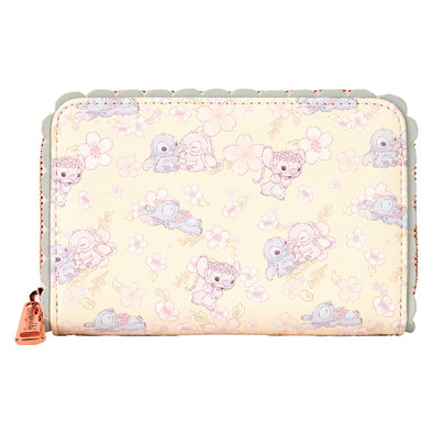 Loungefly Disney Cute Stitch Cherry Blossom Zip Around Wallet