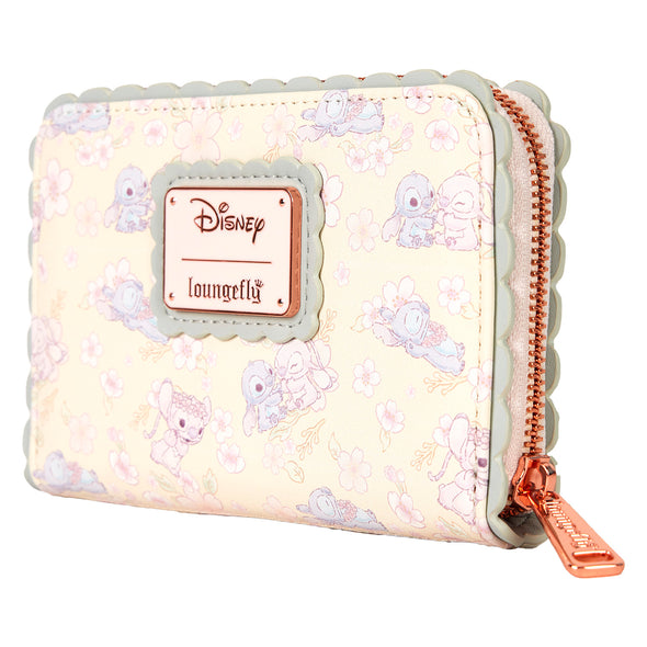 Loungefly Disney Cute Stitch Cherry Blossom Zip Around Wallet