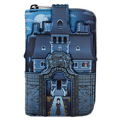 Loungefly MGM Wednesday Nevermore Castle Zip Around Wallet