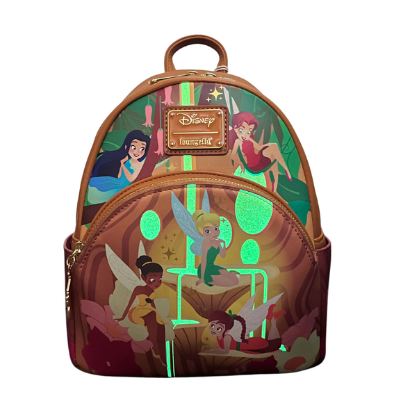 Modern Pinup Exclusive Loungefly Disney Pixie Hollow Fairies Glow-in-the-Dark Mini Backpack