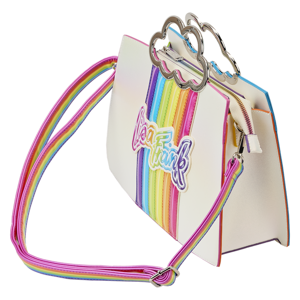 Loungefly Lisa Frank Rainbow Cloud Handle Chain Strap Crossbody Bag