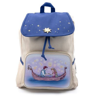 Loungefly Disney Tangled Canoe Scene Nylon Slouch Backpack