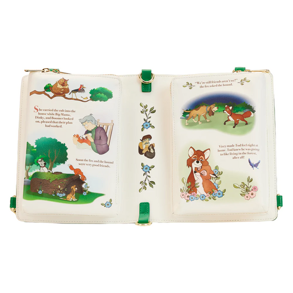 Loungefly Disney Classic Books Fox and the Hound Convertible Crossbody Bag