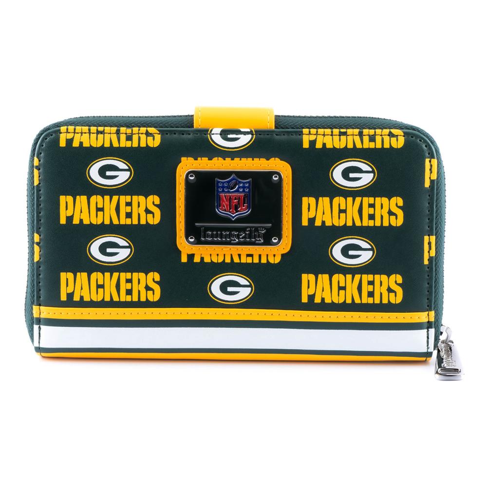 Loungefly Green Bay Packers Sequin Zip-Around Wallet